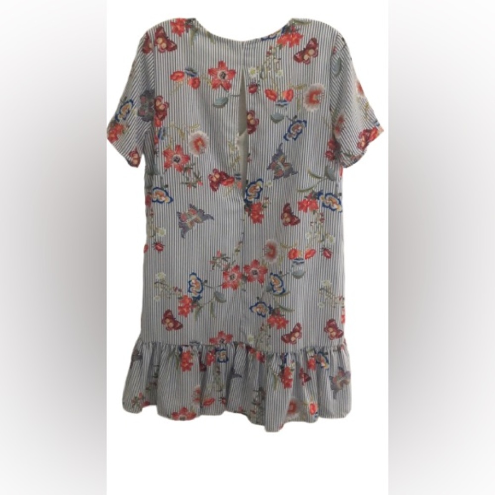 NWOT KARLIE Floral Striped BoHo Ruffle Hem Dress| - Picture 2 of 7